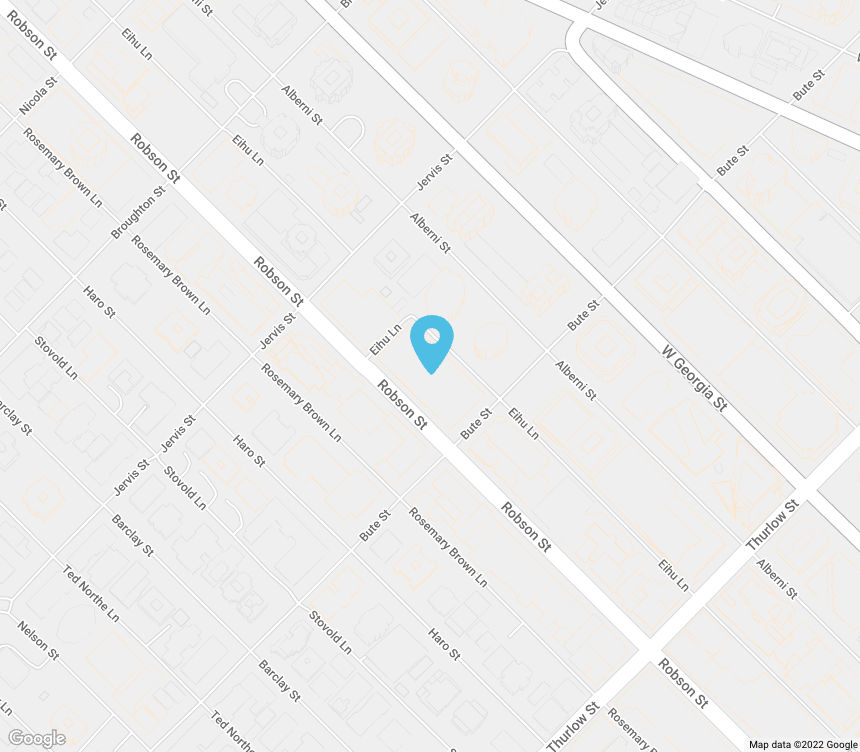 Map of 1225 Robson Street, Vancouver, BC